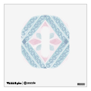 diamond shaped blue pattern wall decal