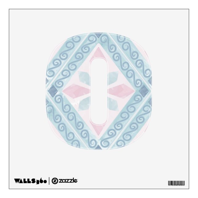 diamond shaped blue pattern wall decal (Front)