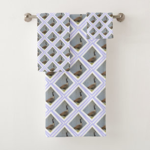 Diamond Shaped Goose By Pond Bath Towel Set