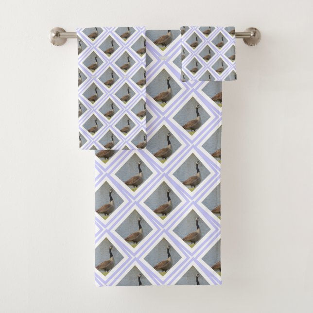 Diamond Shaped Goose By Pond Bath Towel Set (Insitu)