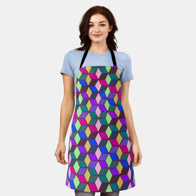 Diamond-Shaped Hexagon Red 2 Apron (Worn)