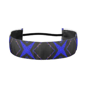 Diamond-shaped Pattern, Blue and Black, Athletic Headband