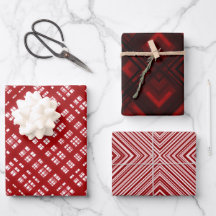 Diamond Shaped Pattern Red, White, Black