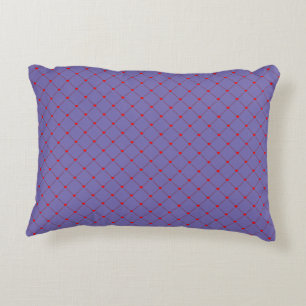 Diamond Shaped Red Heart & Line Art Accent Pillow