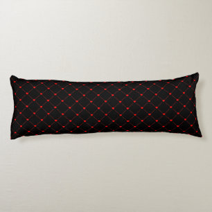 Diamond Shaped Red Heart & Line Art Body Pillow