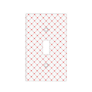 Diamond Shaped Red Heart & Line Art Light Switch Cover