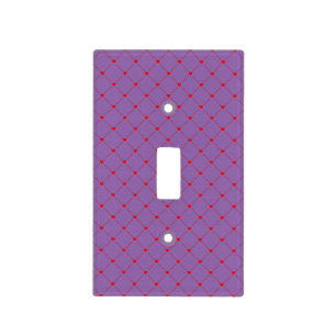 Diamond Shaped Red Heart & Line Art Light Switch Cover