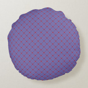 Diamond Shaped Red Heart & Line Art Round Pillow