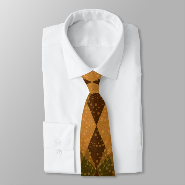 Diamond Shaped Tribal Pattern Neck Tie (Tied)