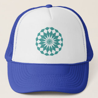 Diamond Shapes in Teal Turquoise, Mandala Hats