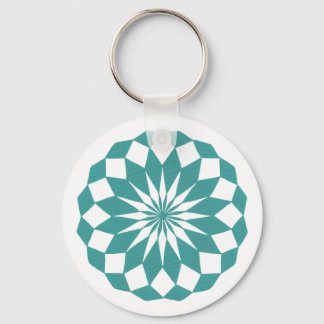 Diamond Shapes in Teal Turquoise Mandala Keychains
