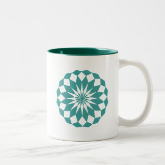 Diamond Shapes in Teal Turquoise, Mandala Mugs