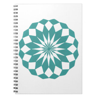Diamond Shapes in Teal Turquoise, Mandala Notebook