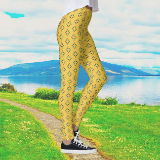 Diamond Shapes with Polka Dots Leggings