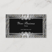 Diamond Silver Black Elegant Zebra Jewel Business Card (Front)