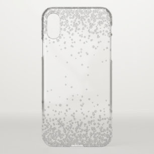 Diamond Silver Confetti Glitter Sparkle Clear iPhone XS Case