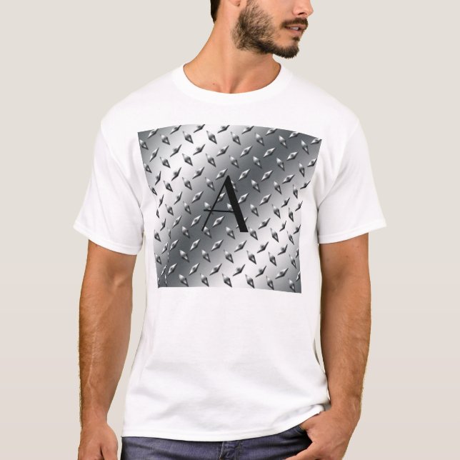 Diamond silver plate steel monogram T-Shirt (Front)
