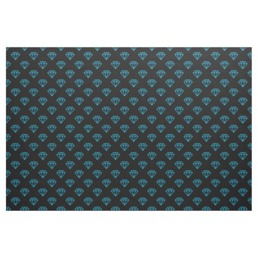 Diamond - Sky Blue on Black Fabric