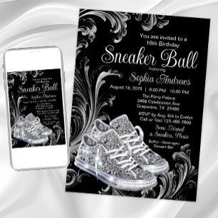 Diamond Sneaker Ball Birthday Party  Invitation