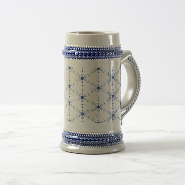 Diamond Snowflake Pattern Beer Stein (Front Right)