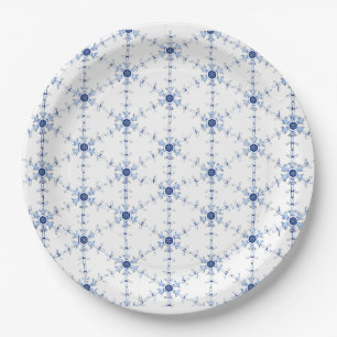 Diamond Snowflake Pattern Paper Plates