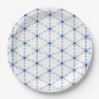 Diamond Snowflake Pattern Paper Plates