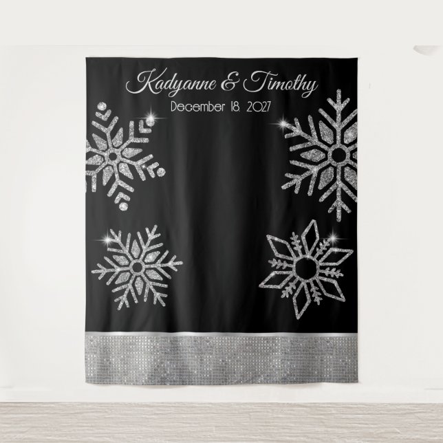 Diamond Snowflakes Wedding Backdrop (Front)