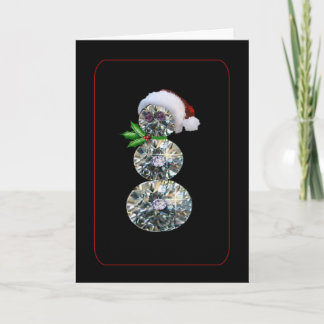 Diamond Snowman Christmas Card