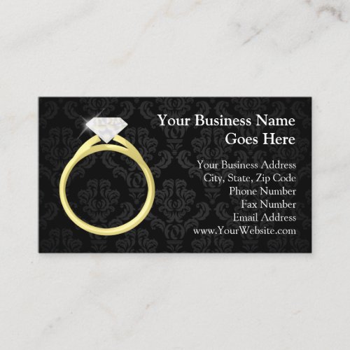 Diamond Solitaire Ring Business Card Templates