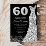Diamond Sparkle Dress Silver 60th Birthday Party Invitation<br><div class="desc">Diamond Silver Sparkle Dress Black 60th Birthday Party Invitation

Variations to the invitation and matching items in our store</div>