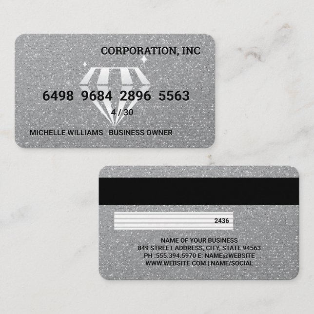 Diamond Sparkle | Glittery | Credit Card (Front/Back)
