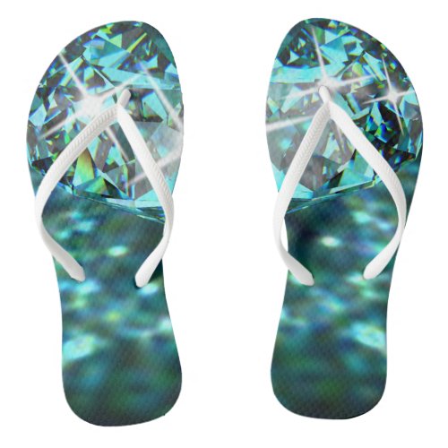 Diamond sparkly gemstone elegant flip flops