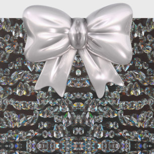 Diamond sparkly pattern elegant silver and black wrapping paper