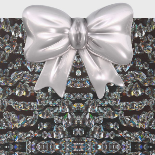 Diamond sparkly pattern elegant silver and black wrapping paper (Creator Uploaded)