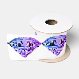 Diamond Sparkly purple gemstone bling Satin Ribbon