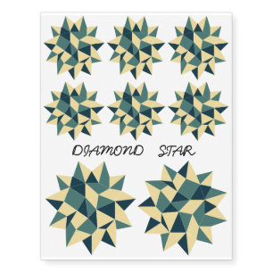 Diamond Star Black Temporary Tattoos