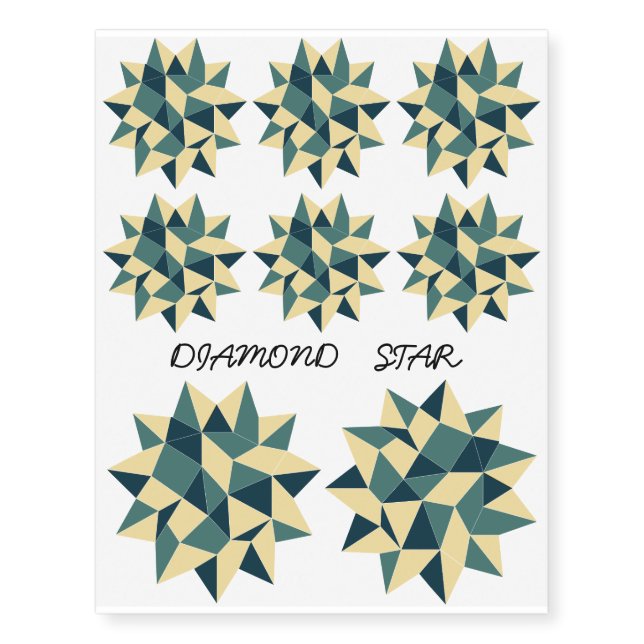 Diamond Star Black Temporary Tattoos (Front)