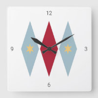 Diamond Starburst Blue Red Mid Century Retro