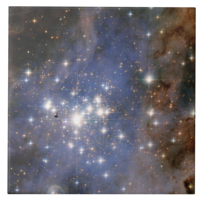 Diamond Stars in Carina Nebula Hubble Space Ceramic Tile (Front)