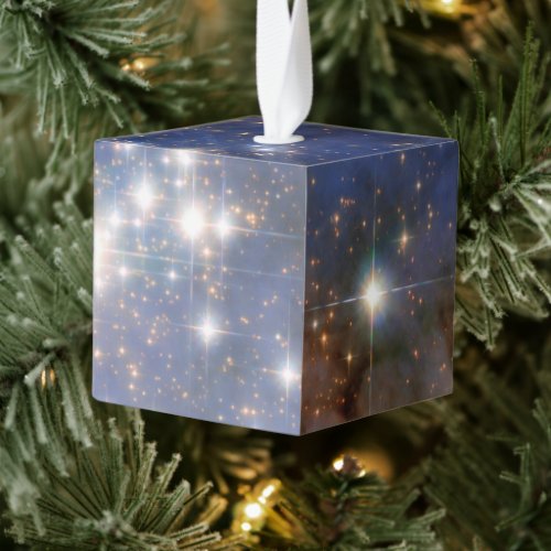 Diamond Stars in Carina Nebula Hubble Space Cube Ornament