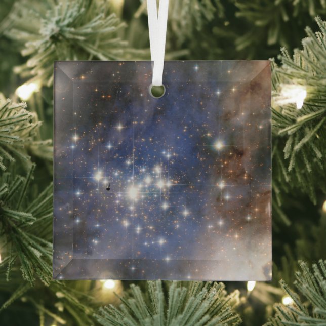 Diamond Stars in Carina Nebula Hubble Space Glass Ornament (Insitu)