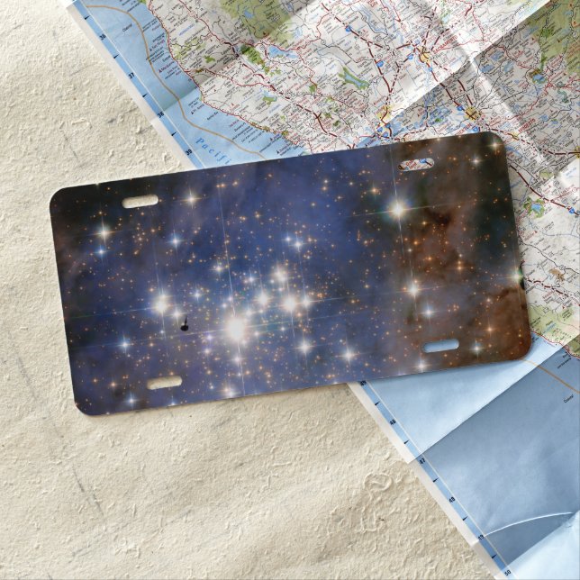 Diamond Stars in Carina Nebula Hubble Space License Plate (In Situ)