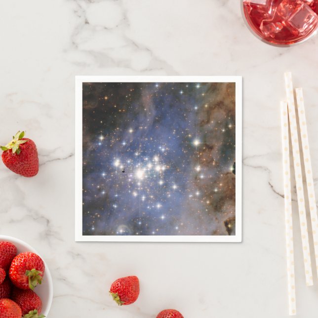 Diamond Stars in Carina Nebula Hubble Space Napkins (Insitu)