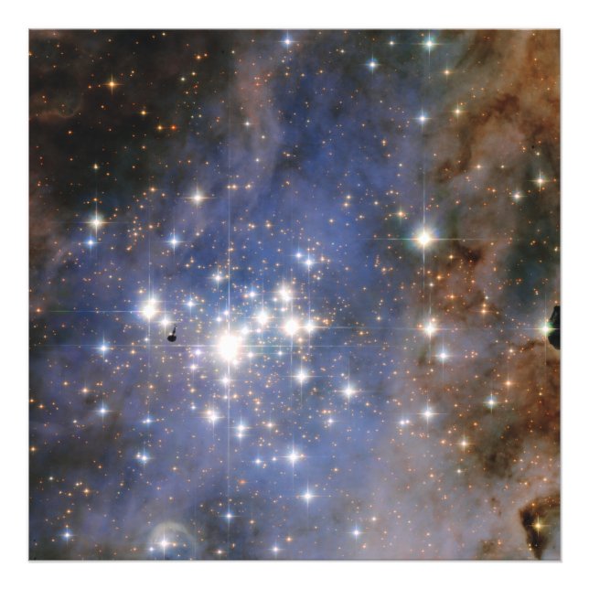 Diamond Stars in Carina Nebula Hubble Space Photo Print (Front)