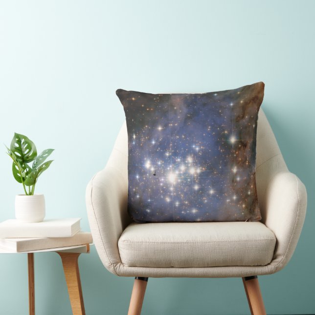 Diamond Stars in Carina Nebula Hubble Space Throw Pillow (Chair)