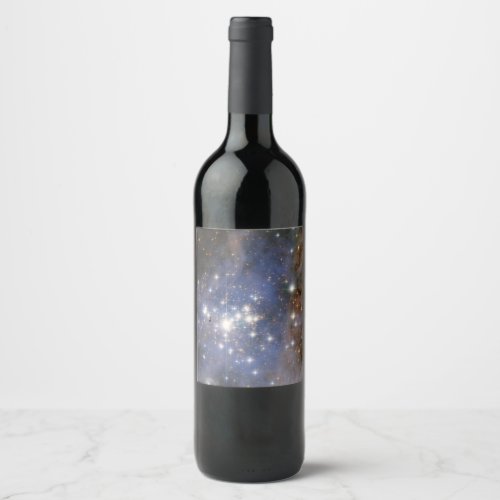 Diamond Stars in Carina Nebula Hubble Space Wine Label