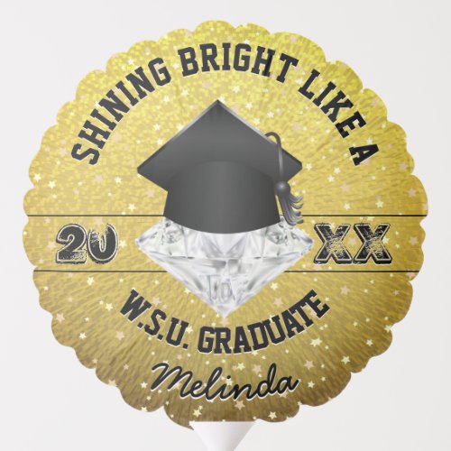 Diamond Stars Inspirational Graduation Balloon