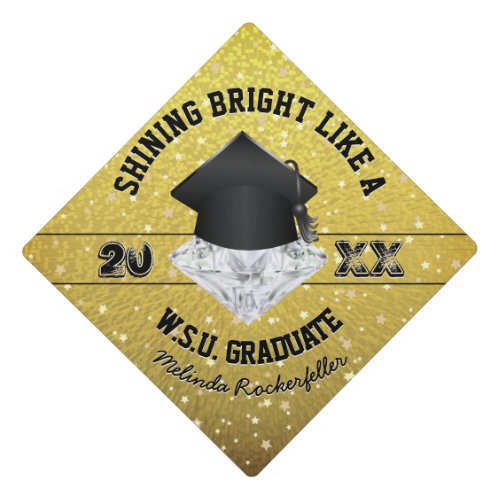 Diamond Stars Shining Bright Graduation Cap Topper