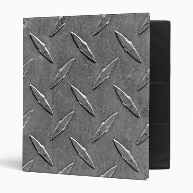 Diamond Steel Plate 3 Ring Binder (Front/Inside)