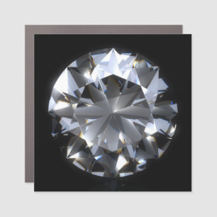 Diamond stone: black space sparkle. car magnet